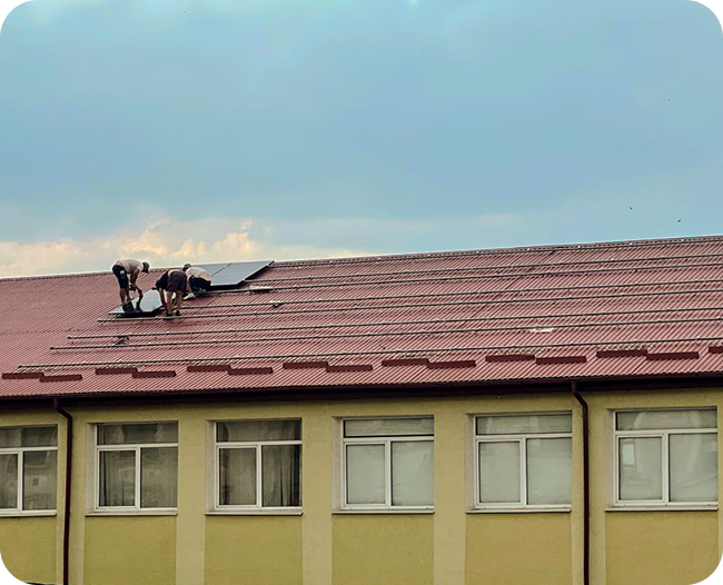 The old school roof before PV installation